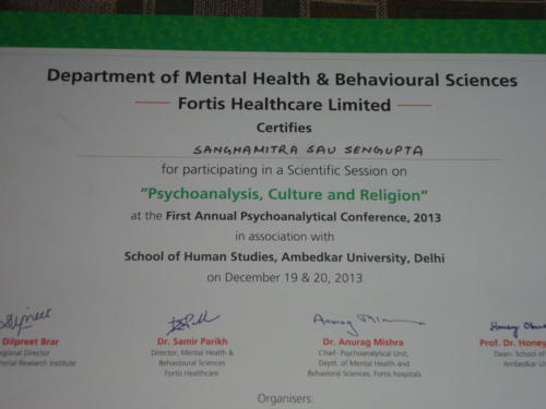 Session on Psychoanalysis, Culture &Religion
