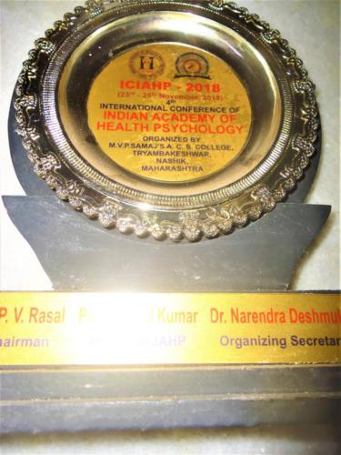 Speaker in the topic - Management of Depression and Suicide Prevention at International Conference of Indian Academy of Health Psychology